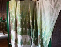 Fairy Trees. 100% linen printed fabric mezzeri, h. cm. 290.