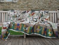 Sultana. 100% linen printed fabric mezzeri, h. cm. 290.